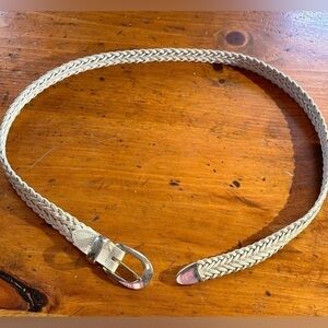 Vintage  Capezio Genuine Leather braided belt with silver buckle Size M/L